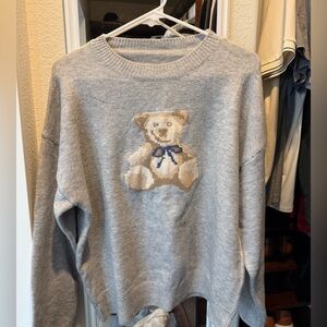 Amazon Gray Sweater with Bear Design